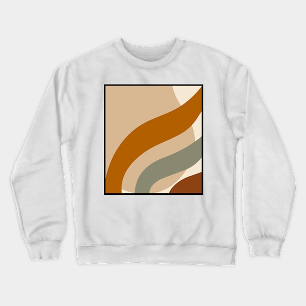 Warm Toned Boho Rainbow And Boho line Art Design Crewneck Sweatshirt by zedonee